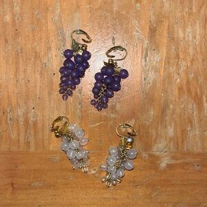 Clip on Grape earrings